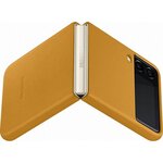 Samsung coque en cuir z flip3 moutarde
