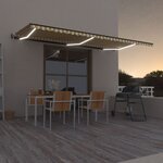 vidaXL Auvent automatique capteur de vent LED 600x350cm Jaune et blanc