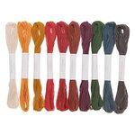 10 fils à broder en coton - Couleur terre