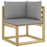 vidaXL Salon de jardin 8 Pièces avec coussins bois de pin imprégné