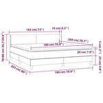 vidaXL Lit à sommier tapissier avec matelas Noir 180x200 cm Tissu