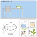 LECHUZA Jardinière CUBETO Color 40 ALL-IN-ONE Noir graphite 13842