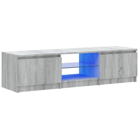 vidaXL Meuble TV avec lumières LED Sonoma gris 140x40x35 5 cm