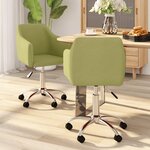 vidaXL Chaises pivotantes à manger lot de 2 vert tissu