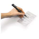 Sachet plastique zip transparent à bandes blanches 50 microns 12 x 18 cm (lot de 1000)
