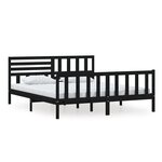 vidaXL Cadre de lit Noir Bois massif 180x200 cm Super King
