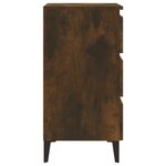 vidaXL Table de chevet avec pieds en métal Chêne fumé 40x35x69 cm