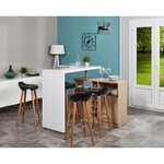 Lot de 4 tabourets de bar - Noir - Pied metal peinture bois - L 39 x P 33 x H 70 cm - OSLO