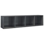 vidaXL Bibliothèque/Meuble TV Gris brillant 36x30x143 cm Aggloméré