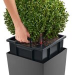 LECHUZA Jardinière Cubico Alto 40 ALL-IN-ONE Charbon 18233