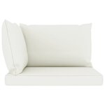 vidaXL Canapé palette de jardin 2 places et coussin blanc crème Pinède