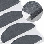 vidaXL Tapis d'escalier autocollants 15 Pièces 65x22 5x3 5 cm Gris