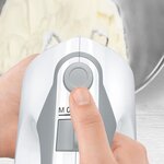 Bosch batteur ergomixx - 450w -5 vitesses+turbo - pied mixeur plastique avec 4 lames aiguisées - blanc/gris