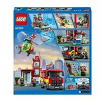 Lego 60320 city fire la caserne des pompiers  set avec garage  jouet camion et hélicoptere pour les enfants des 6 ans