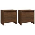 vidaXL Tables de chevet 2 Pièces Chêne marron 45x34x44 5 cm Aggloméré