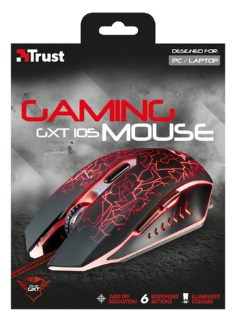 Souris filaire gamer trust gxt 105 izza (noir)