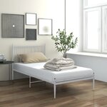 vidaXL Cadre de lit Blanc Métal 90x200 cm