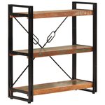 vidaXL Bibliothèque 3 niveaux 77x30x80 cm bois récupération massif/fer