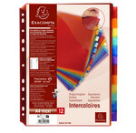 Intercalaires Avec Pochette Polypropylène 12 Positions - A4 Maxi - Blanc - X 10 - Exacompta