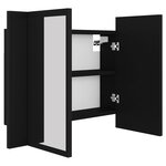 vidaXL Armoire à miroir de salle de bain LED Noir 60x12x45 Acrylique
