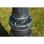 vidaXL Lampadaire de jardin 2 bras 215 cm Vert foncé/Noir Aluminium