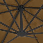 vidaXL Parasol en porte-à-faux avec mât en aluminium 400x300 cm Taupe