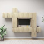 vidaXL Ensemble de meuble TV 10 Pièces Chêne sonoma Aggloméré