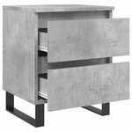 vidaXL Tables de chevet 2 Pièces gris béton 40x35x50 cm bois d’ingénierie