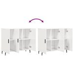 vidaXL Buffet blanc brillant 90x34x80 cm bois d'ingénierie