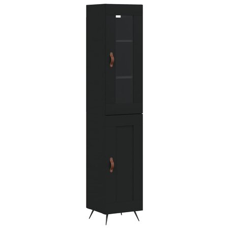 vidaXL Buffet haut Noir 34 5x34x180 cm Bois d'ingénierie
