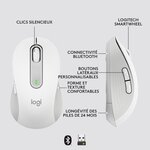 Souris sans fil logitech signature m650 l - grande taille silencieuse  bluetooth  boutons programmables - blanche