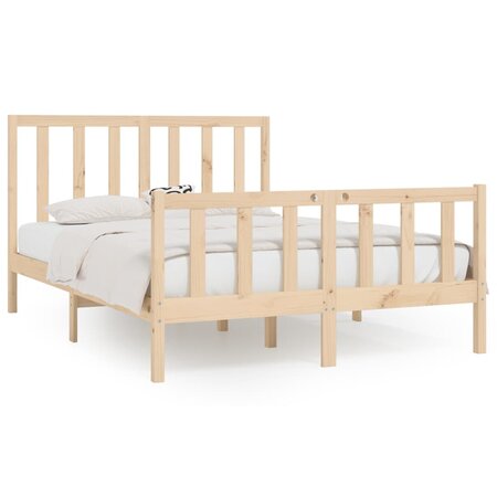 vidaXL Cadre de lit Bois massif 150x200 cm Très grand