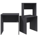 vidaXL Tables basses gigognes 3 Pièces Gris Aggloméré