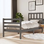 vidaXL Cadre de lit Gris Bois massif 100x200 cm