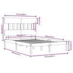 vidaXL Cadre de lit Noir Bois massif 120x190 cm Petit Double