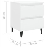 vidaXL Tables de chevet 2 Pièces Blanc brillant 40x35x50 cm Aggloméré