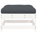 vidaXL Repose-pieds de jardin coussins 2 Pièces blanc bois de pin massif