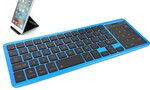 Ovegna bt12: clavier sans fil bluetooth  rétro-éclairé rgb  pavé tactile & numérique  batterie lithium rechargeable  avec sortie usb  sous windows  android  ios  mac pc  tablette et smartphone (bleu)