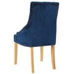vidaXL Chaises à manger lot de 2 bleu chêne massif et velours