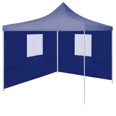 vidaXL Tente de réception pliable avec 2 parois 2x2 m Acier Bleu