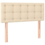 vidaXL Lit à sommier tapissier avec matelas Crème 90x200 cm Tissu
