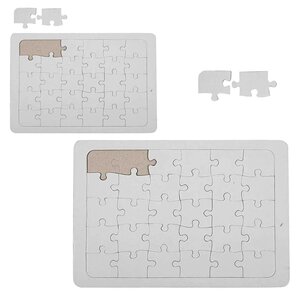 2 puzzles blancs à décorer - 21 x 30 et 15 x 21 cm