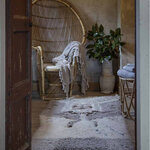 Tapis bohème en laine - naturel - 90 x 240 cm