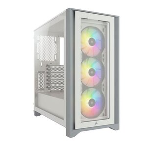 CORSAIR Boîtier PC iCUE 4000X RGB - Moyen Tour - Verre trempé - Blanc (CC9011205WW)