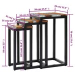 vidaXL Tables gigognes 3 Pièces Bois de teck massif et polyrésine