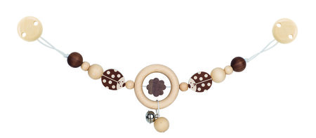 Hochet de poussette coccinelle naturel avec clips - Heimess