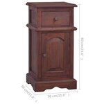 vidaXL Table de chevet Marron classique Bois d'acajou massif