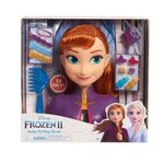 DISNEY FROZEN - Tete a coiffer Princesse Anna - La Reine des Neiges II - Avec accessoires - 26 cm