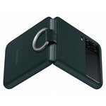 Protection pour smartphone samsung coque silicone avec anneau z flip3 vert