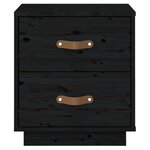 vidaXL Table de chevet Noir 40x34x45 cm Bois de pin massif